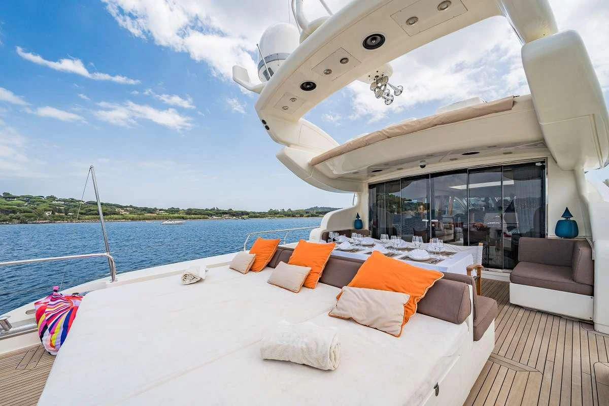 a boat on a body of water aboard ECLAT Yacht for Sale