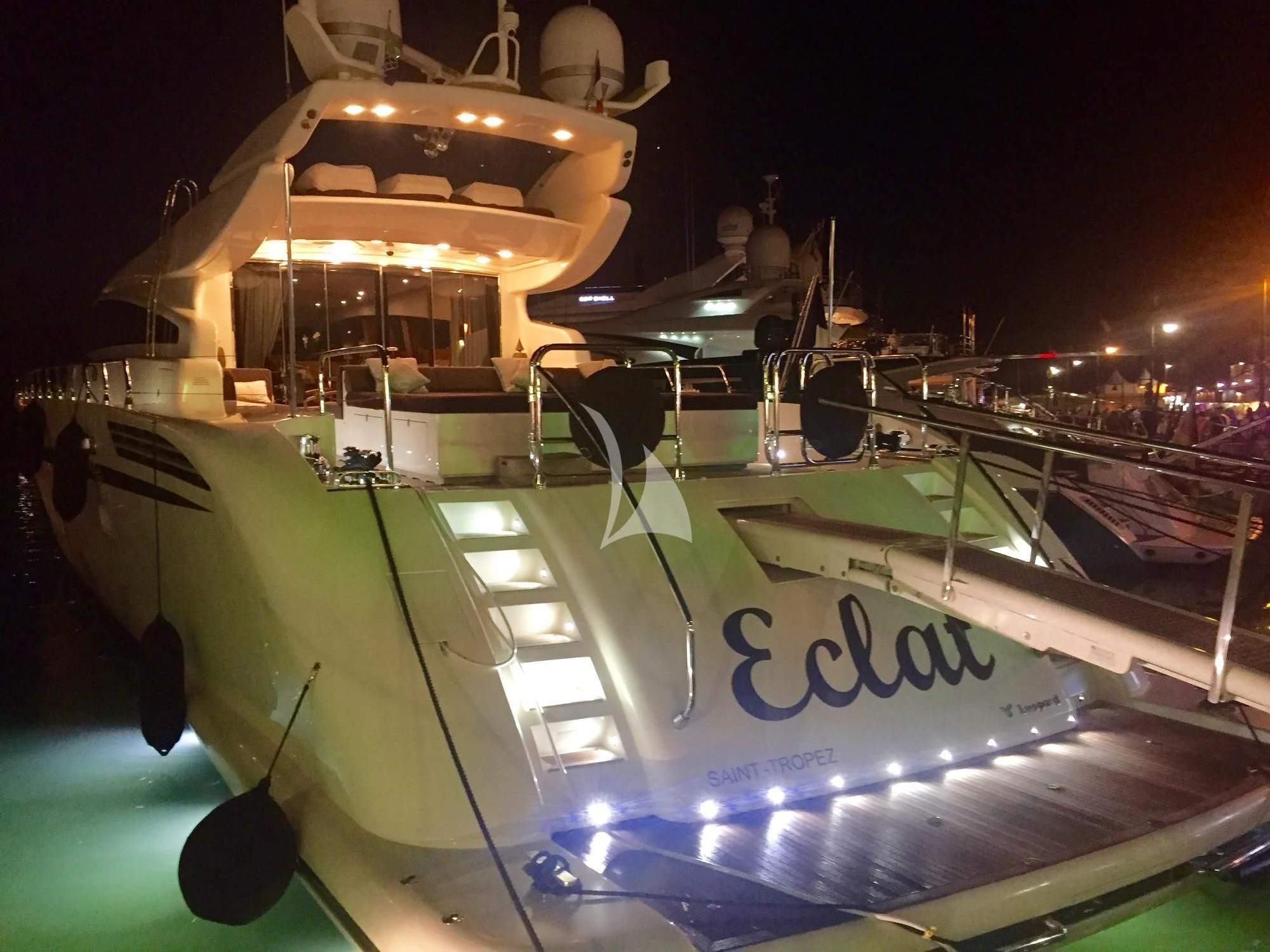 a space shuttle on a launch pad aboard ECLAT Yacht for Sale