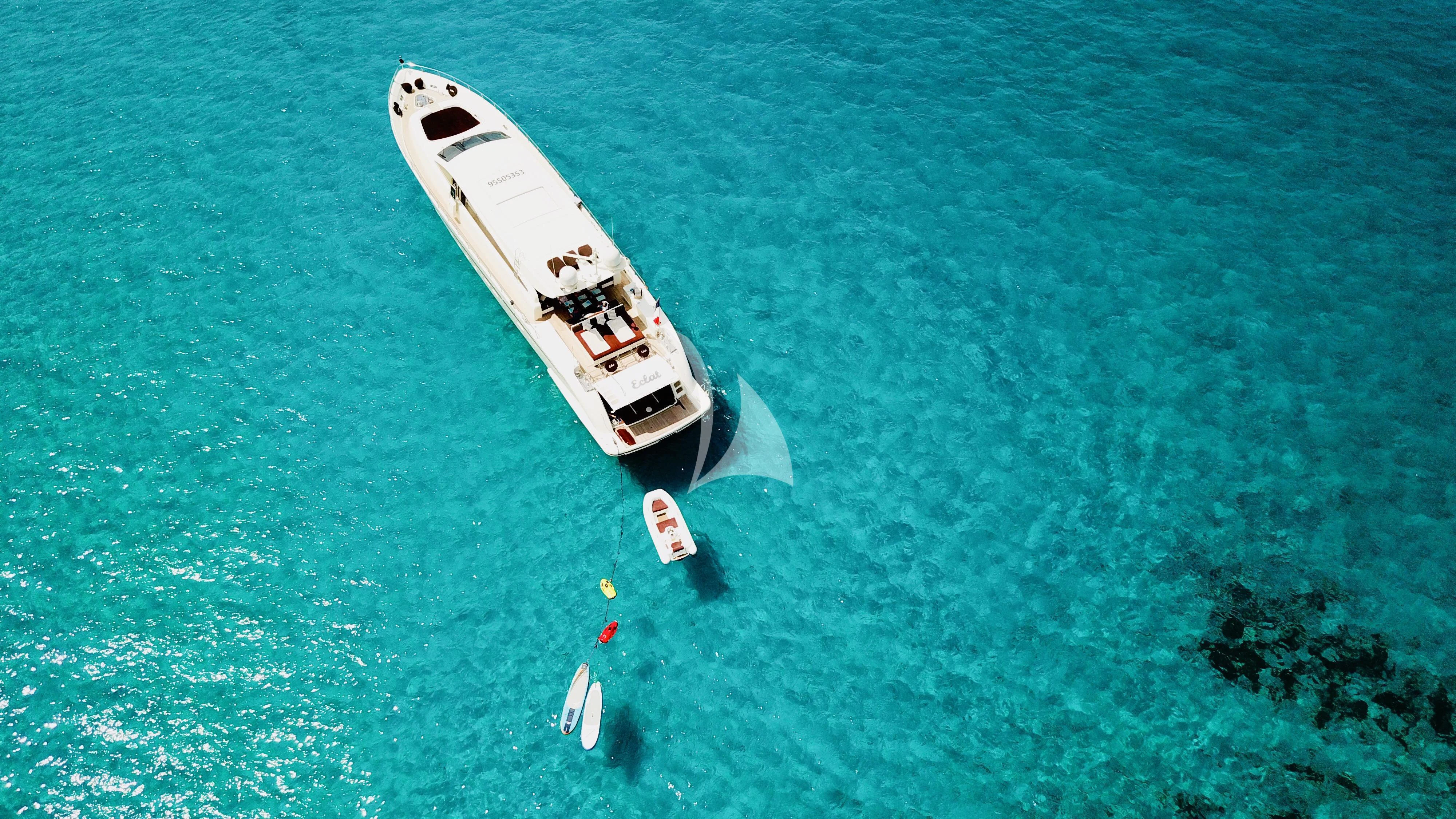 a boat in the water aboard ECLAT Yacht for Sale