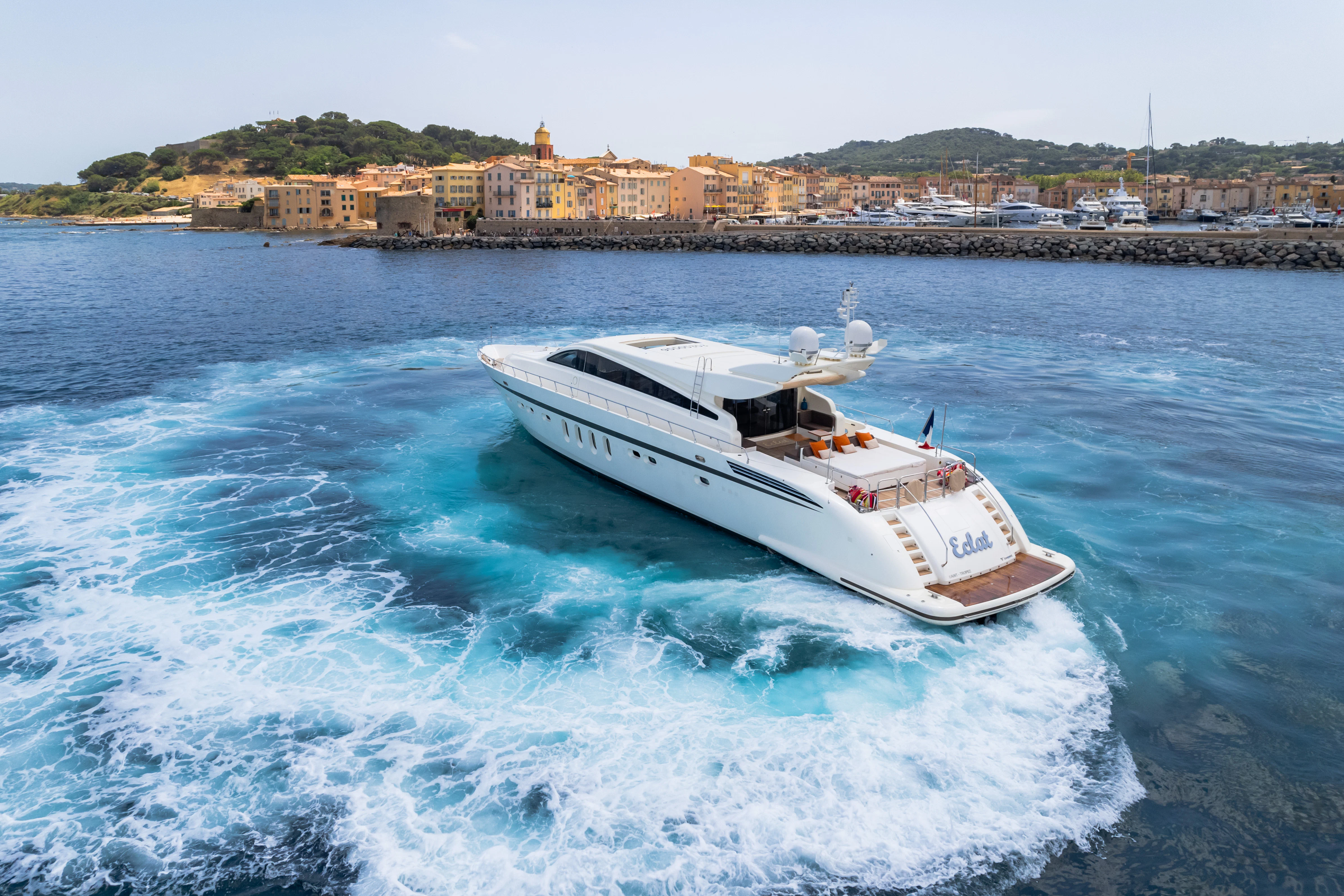 a boat on the water aboard ECLAT Yacht for Sale