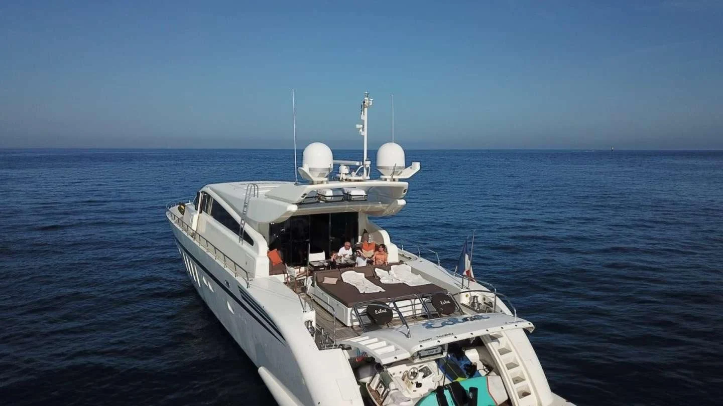 a boat in the water aboard ECLAT Yacht for Sale