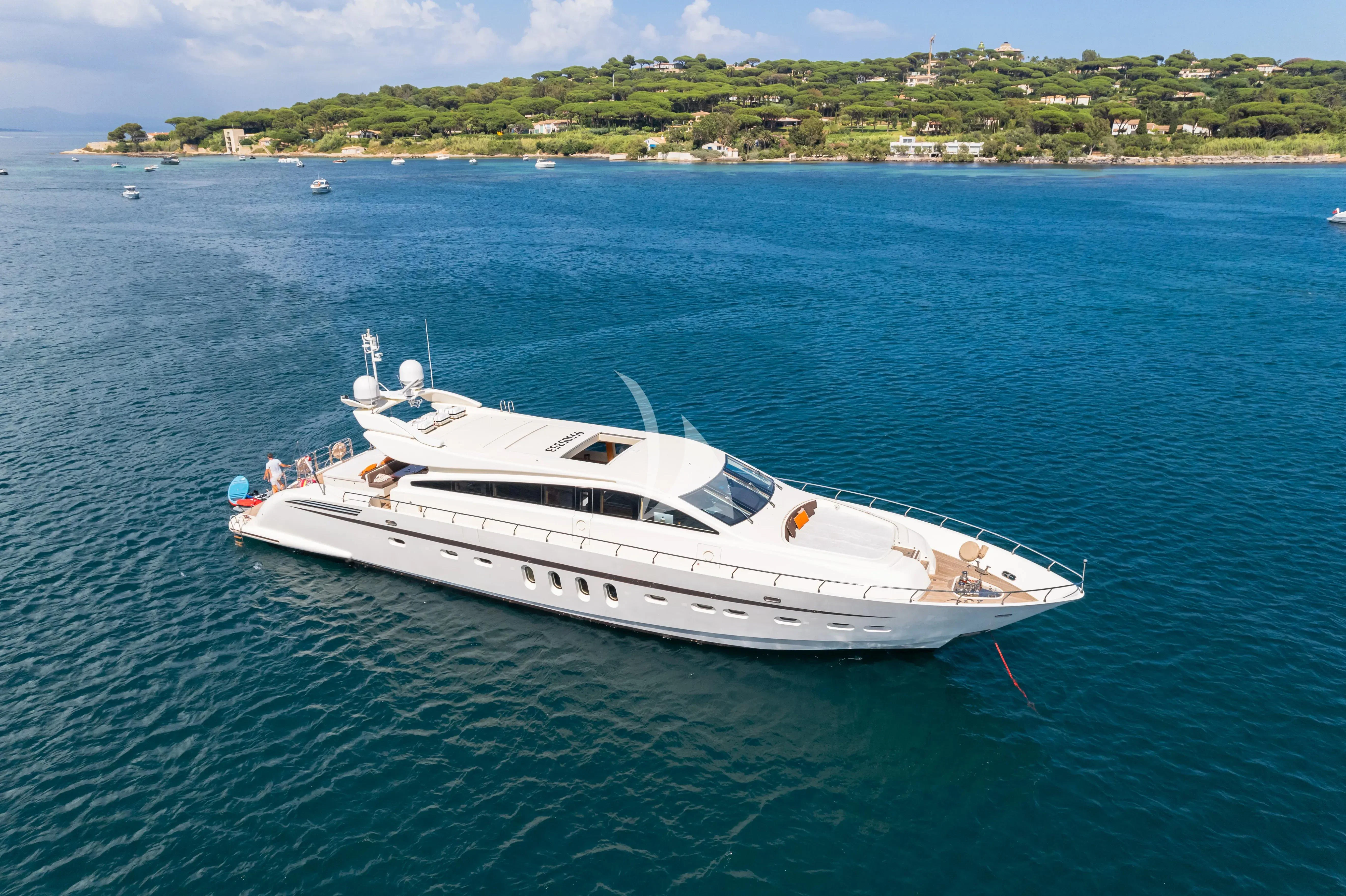 a white yacht in the water aboard ECLAT Yacht for Sale