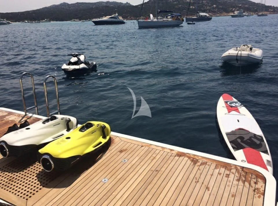 boats in the water aboard HUBO Yacht for Sale
