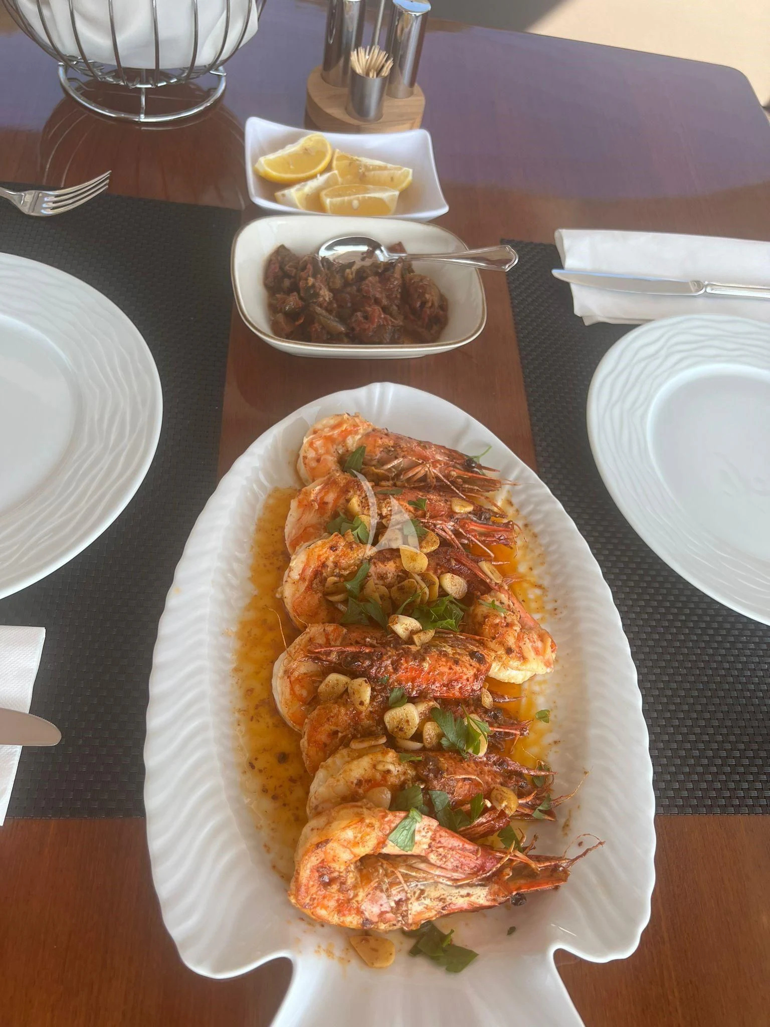 a plate of food aboard HUBO Yacht for Sale