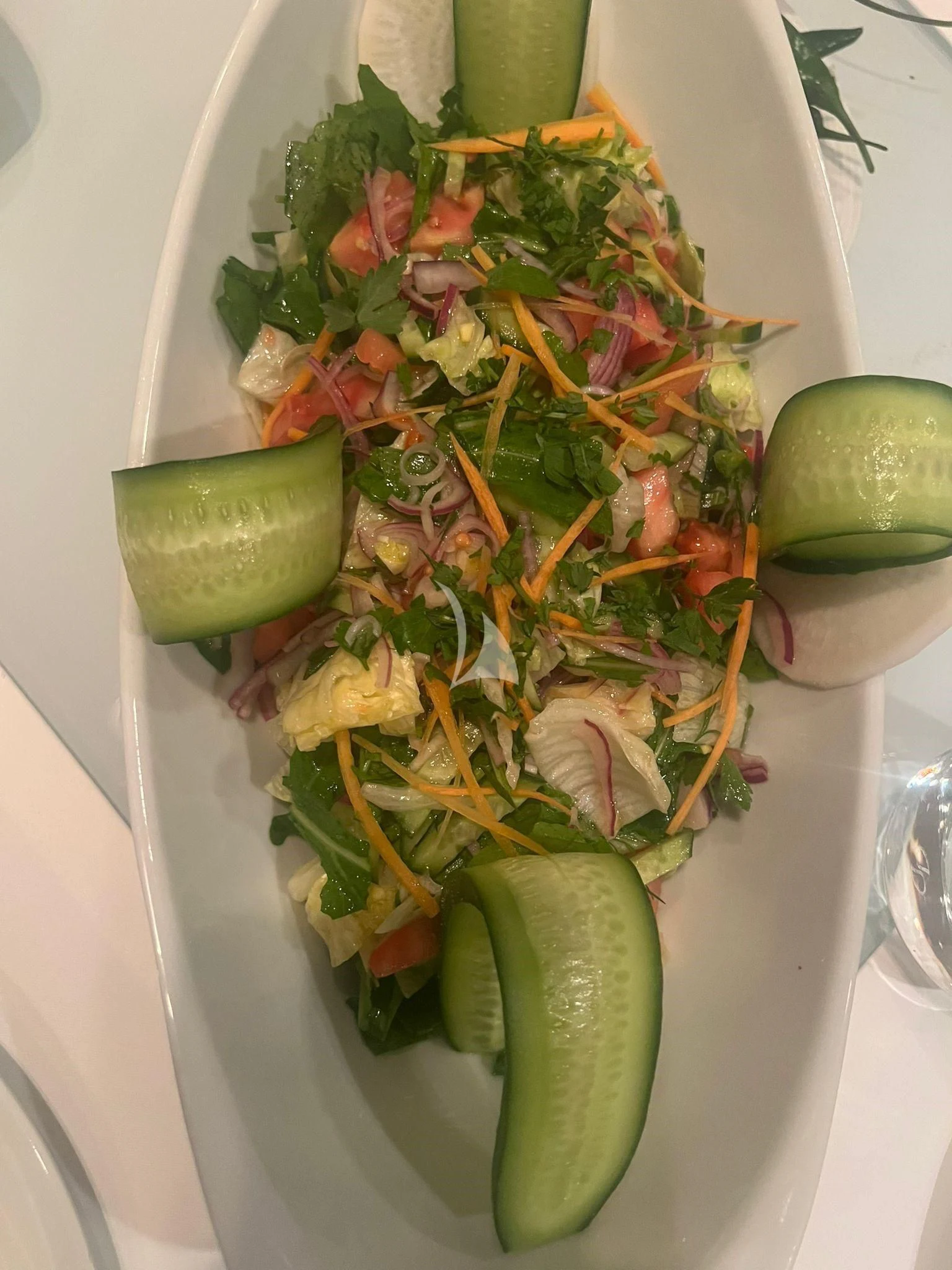 a salad with avocado and avocado aboard HUBO Yacht for Sale