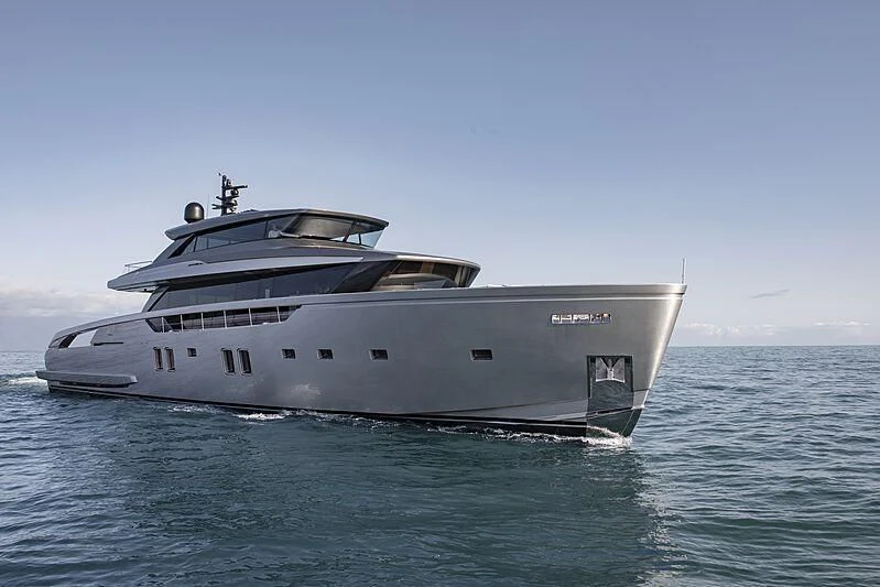 a large white yacht in the water aboard SUNDANCE Yacht for Sale