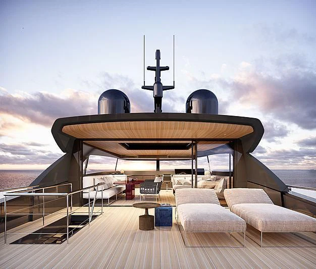 a boat on a dock aboard SUNDANCE Yacht for Sale