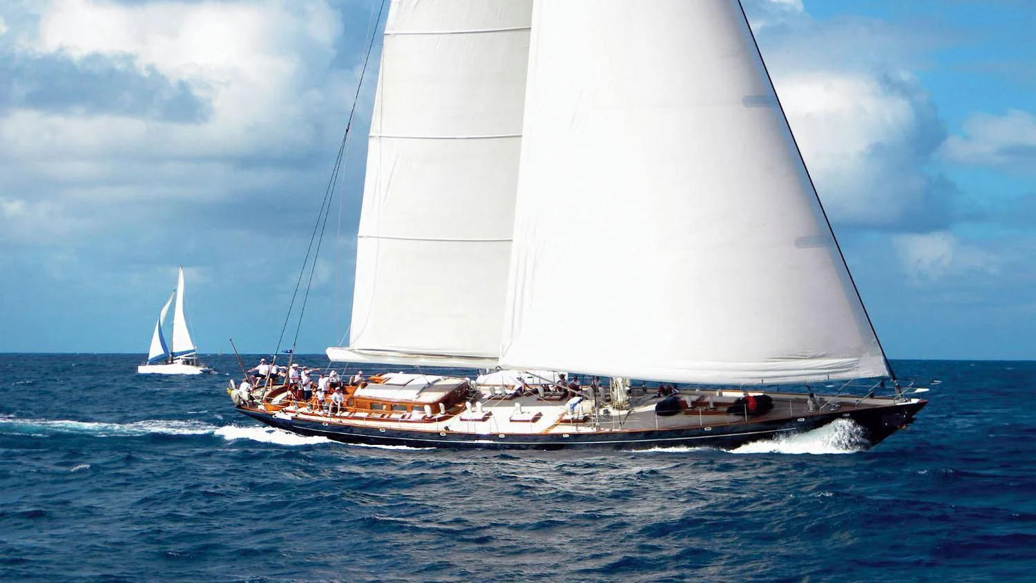 a boat with people on it aboard SHAMOUN Yacht for Sale