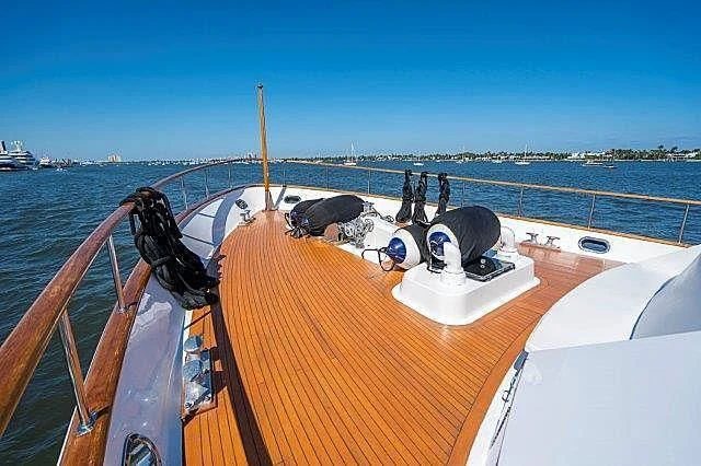 a boat with a steering wheel aboard IVORY LADY Yacht for Sale
