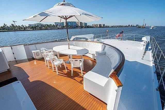a boat on a deck aboard IVORY LADY Yacht for Sale
