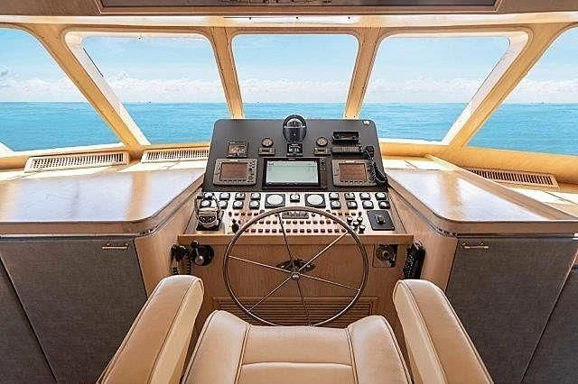 the inside of a cockpit aboard IVORY LADY Yacht for Sale