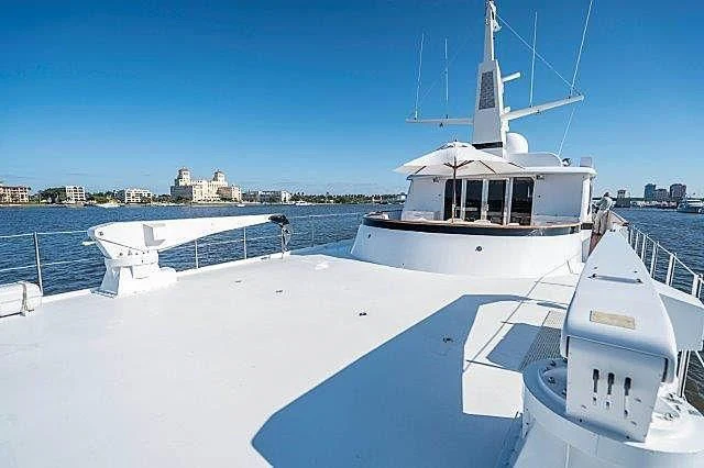 a boat on a snowy dock aboard IVORY LADY Yacht for Sale