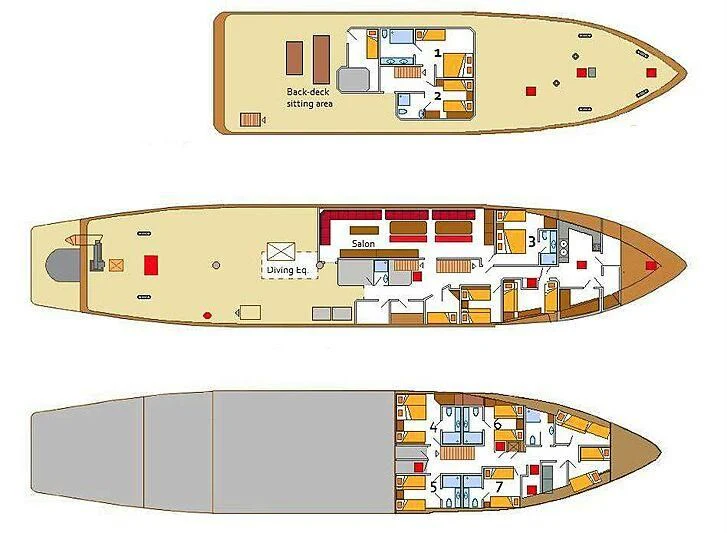 diagram aboard MAYA'S DUGONG Yacht for Sale