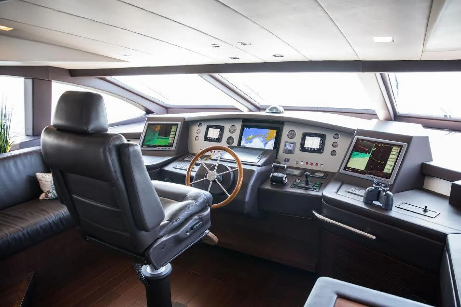 inside of a car aboard TAIL LIGHTS Yacht for Sale