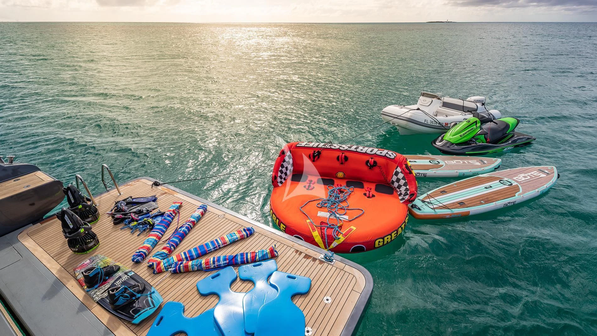 boats on the water aboard TAIL LIGHTS Yacht for Sale