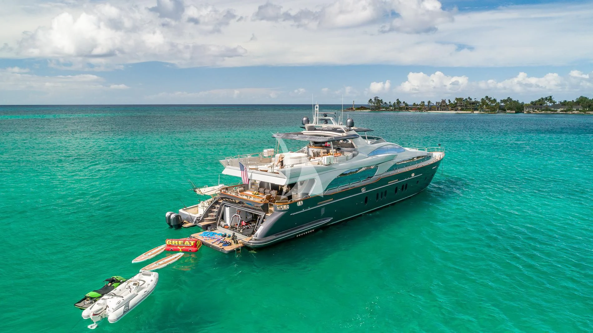 a boat in the water aboard TAIL LIGHTS Yacht for Sale