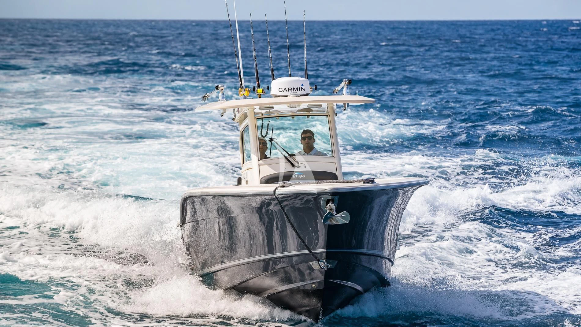 a boat in the ocean aboard TAIL LIGHTS Yacht for Sale