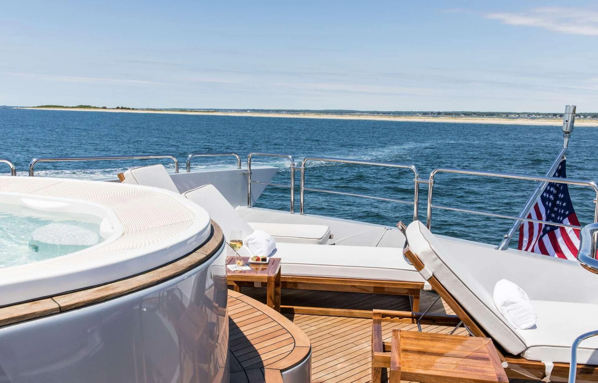 a boat on the water aboard TAIL LIGHTS Yacht for Sale