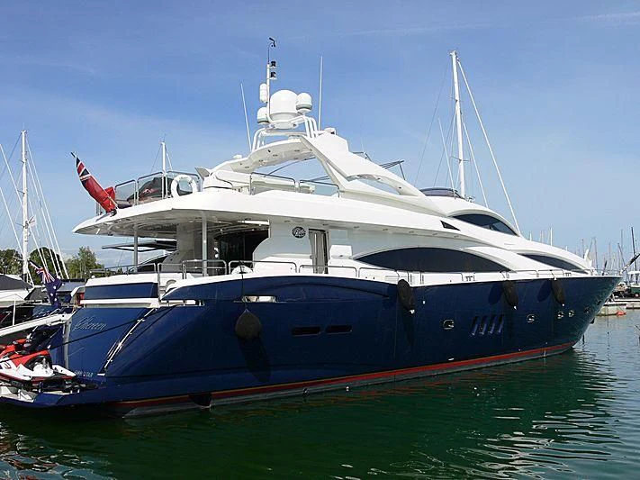 a large boat in the water aboard SHEREEN Yacht for Sale