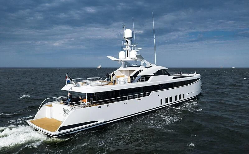 a boat on the water aboard TOTALLY NUTS Yacht for Sale