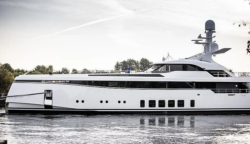 a large white yacht aboard TOTALLY NUTS Yacht for Sale