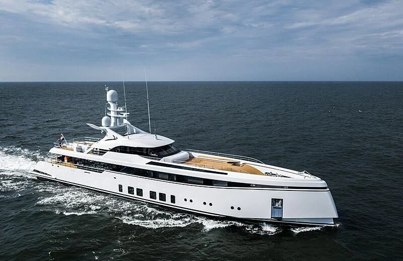 a boat on the water aboard TOTALLY NUTS Yacht for Sale