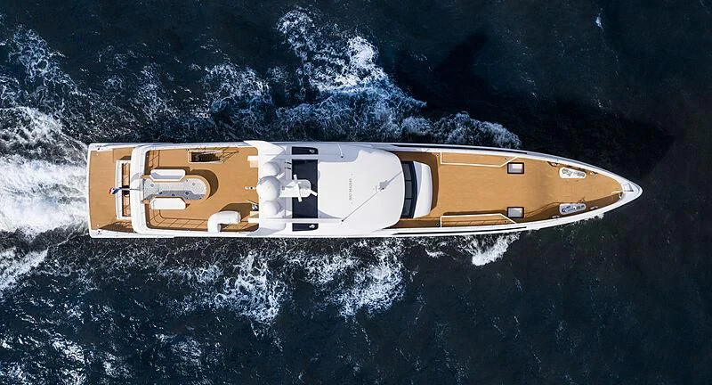 a space ship in space aboard TOTALLY NUTS Yacht for Sale