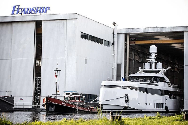a boat and a boat in a dock aboard TOTALLY NUTS Yacht for Sale