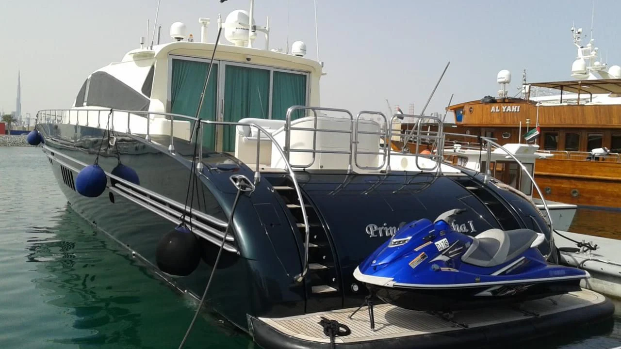 boats docked at a pier aboard PRINCESS AYESHA I Yacht for Sale