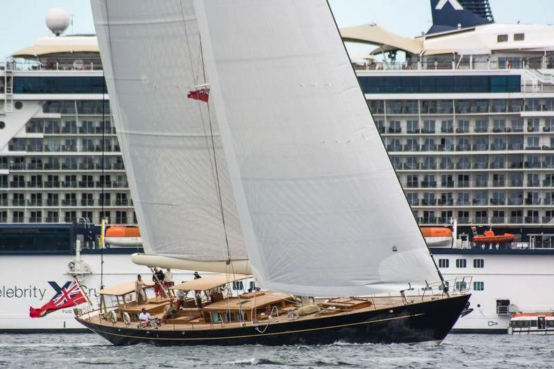 a sailboat in the water aboard PUMULA Yacht for Sale
