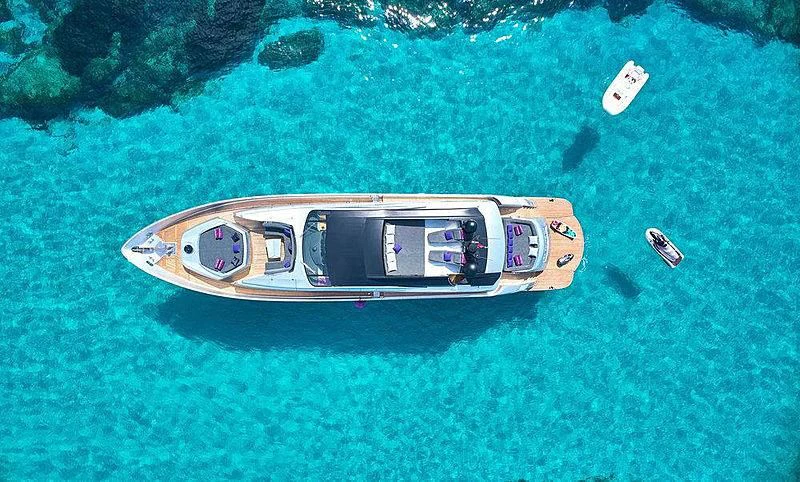 a car on a grassy field aboard XAMAN Yacht for Sale