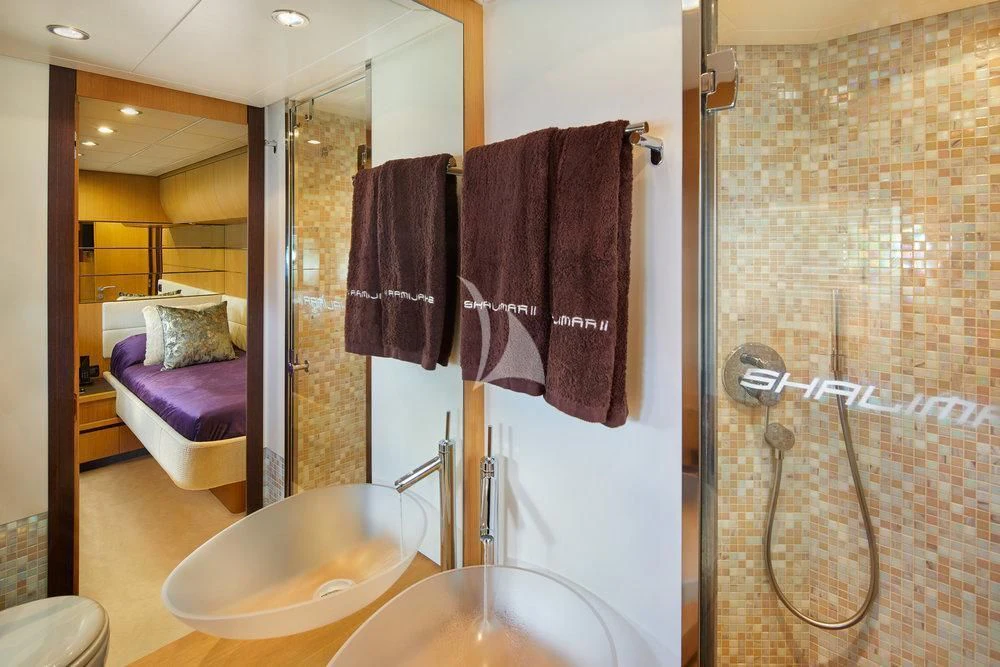 a bathroom with a sink and a bathtub aboard XAMAN Yacht for Sale