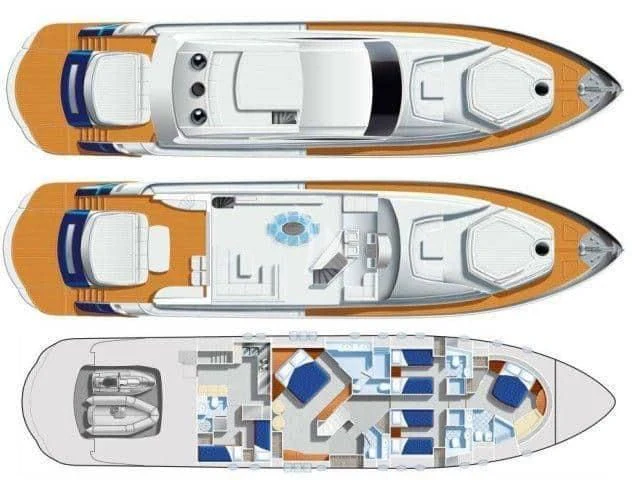 diagram, engineering drawing aboard XAMAN Yacht for Sale