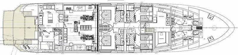 diagram, engineering drawing aboard JUANKY Yacht for Sale
