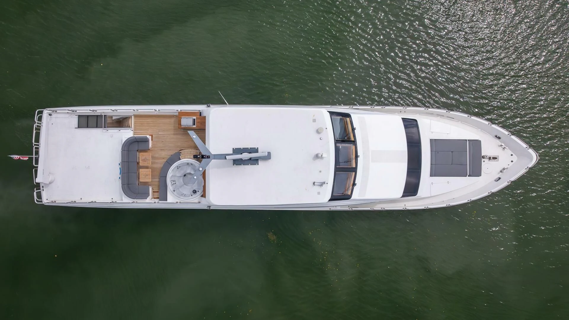 a white trailer with a door on it aboard OCEAN 1 Yacht for Sale