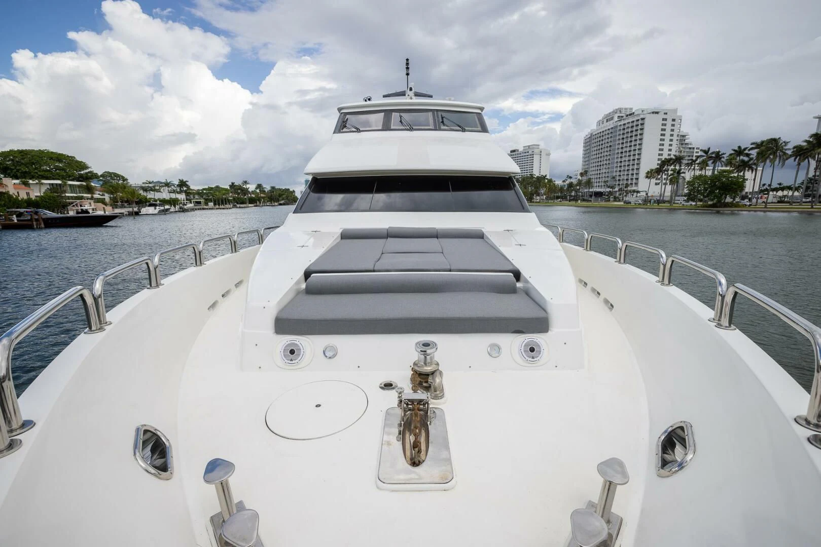 a white yacht in the water aboard OCEAN 1 Yacht for Sale