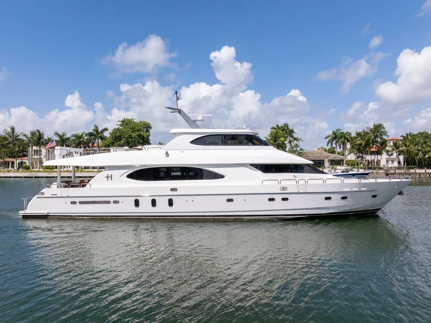 a white yacht in the water aboard OCEAN 1 Yacht for Sale
