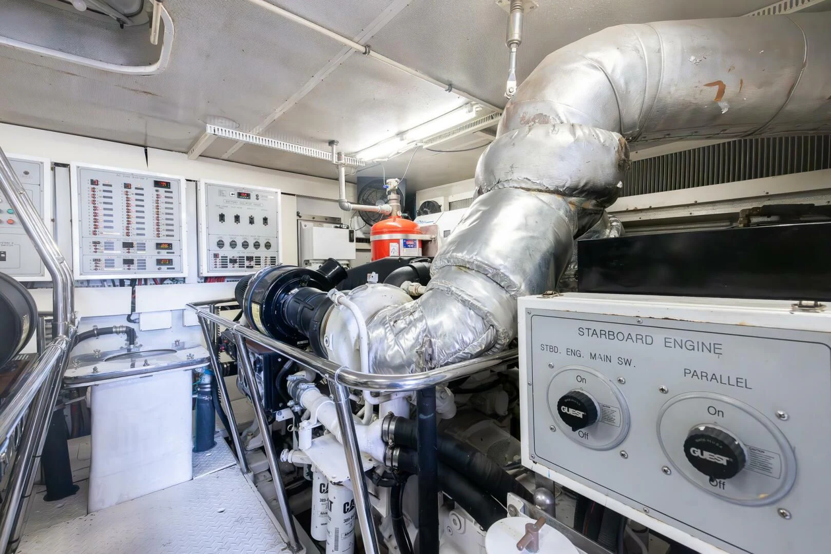 a close-up of a machine aboard OCEAN 1 Yacht for Sale