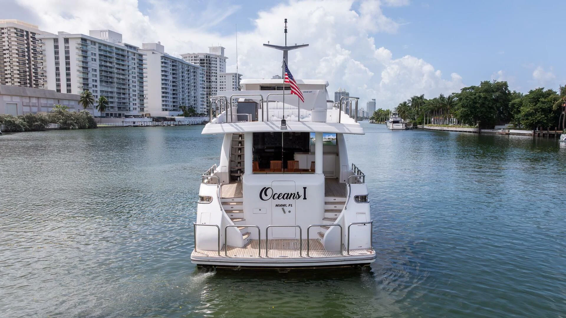 a boat on the water aboard OCEAN 1 Yacht for Sale