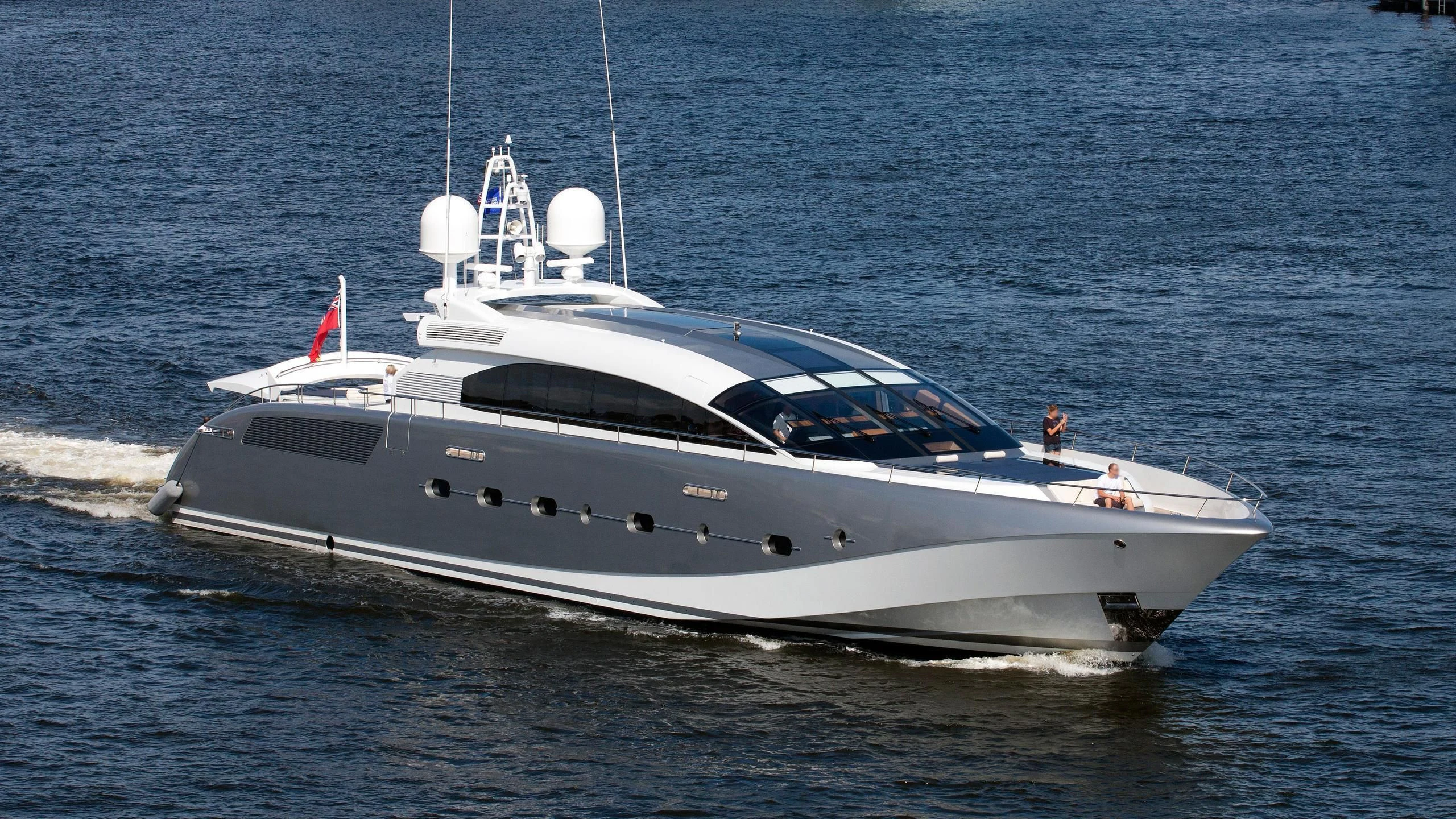 a white yacht on the water aboard KESTREL Yacht for Sale