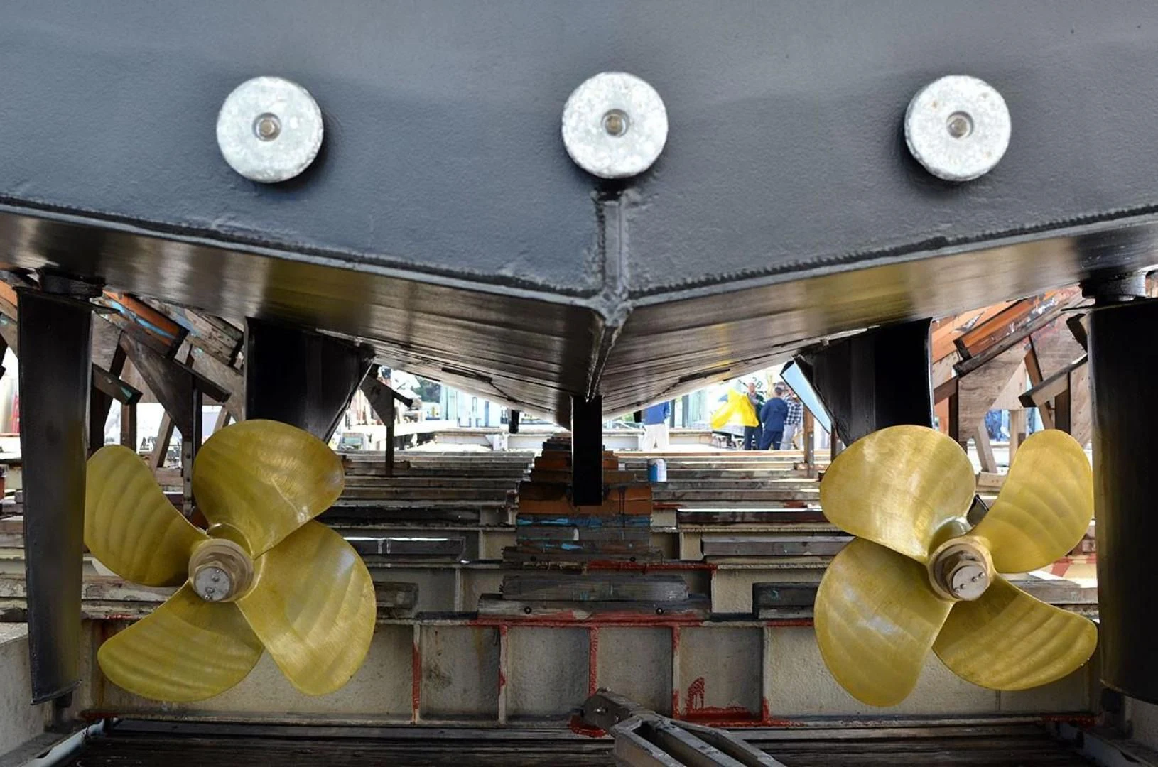 a group of yellow objects aboard AVALON Yacht for Sale