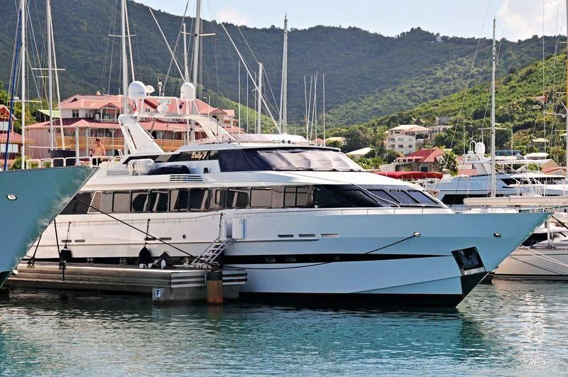 a boat in the water aboard AVALON Yacht for Sale