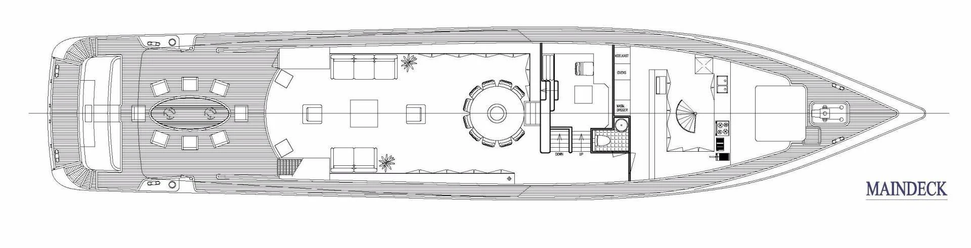 diagram, engineering drawing aboard AVALON Yacht for Sale