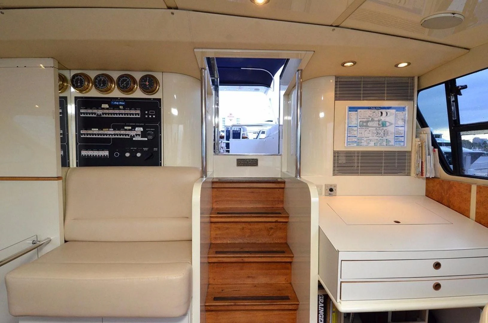 inside of a vehicle aboard AVALON Yacht for Sale