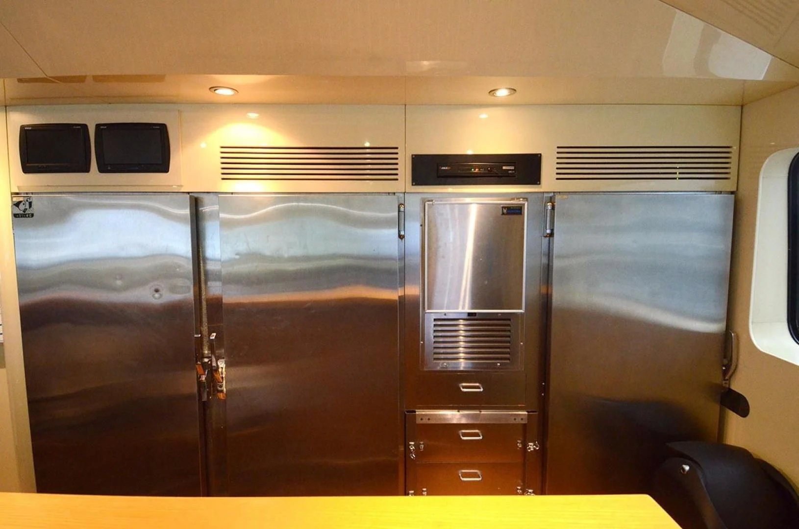 a large cabinet with a tv on it aboard AVALON Yacht for Sale