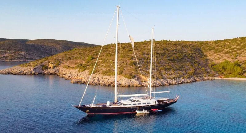a boat on the water aboard TAMARITA Yacht for Sale