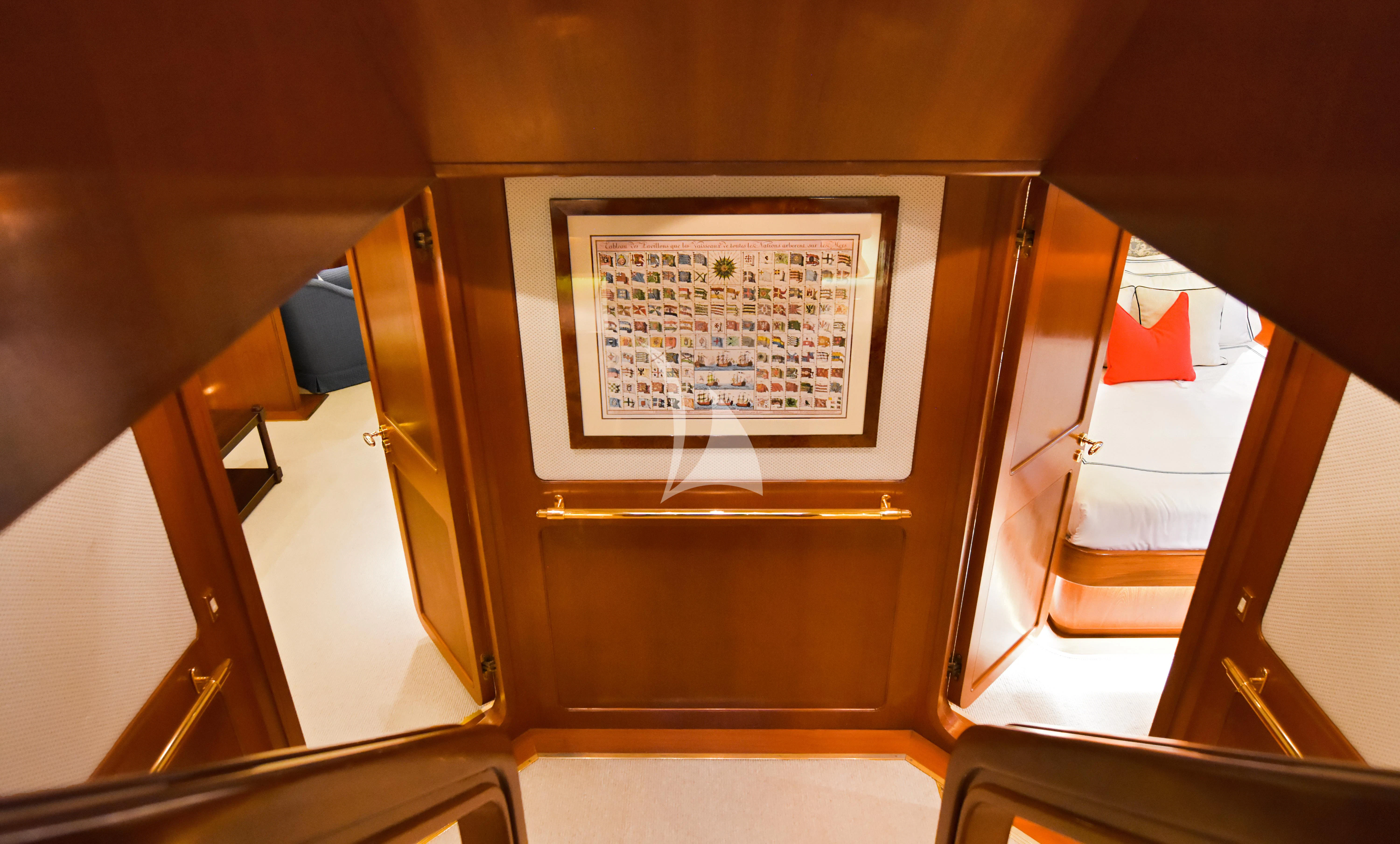 a sign on a door aboard TAMARITA Yacht for Sale