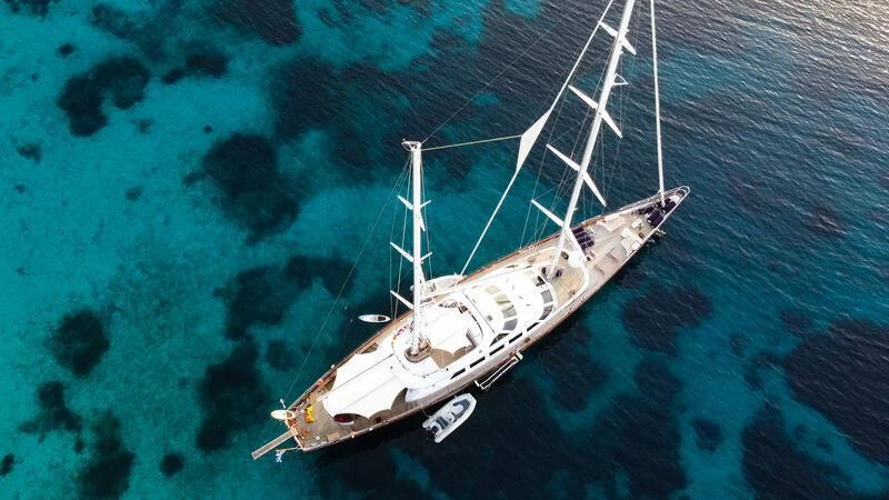 a boat in the water aboard TAMARITA Yacht for Sale