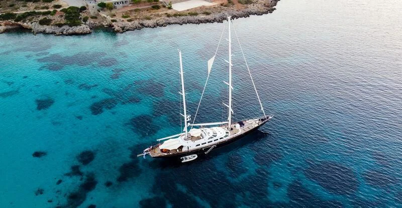 a boat in the water aboard TAMARITA Yacht for Sale