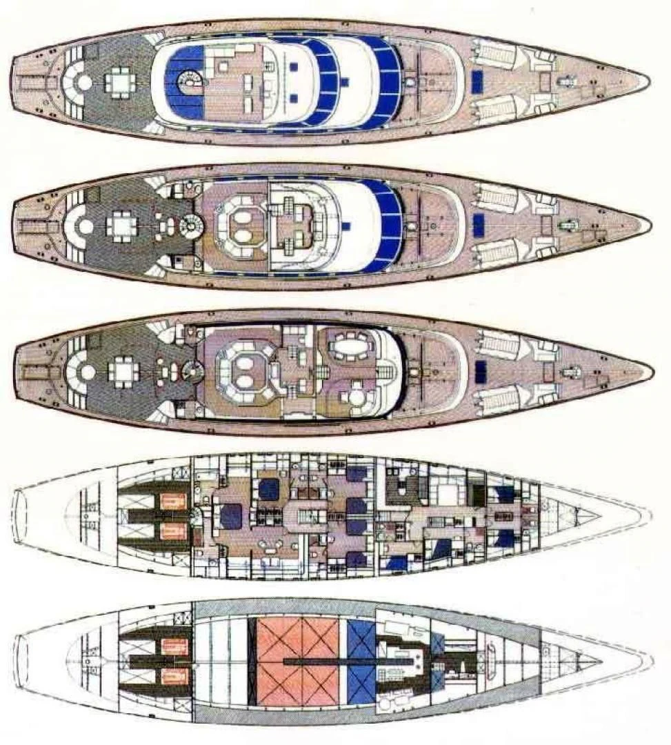 diagram, engineering drawing aboard TAMARITA Yacht for Sale
